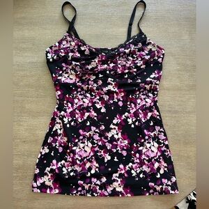 White House black market lace purple and black Floral Camisole Top XS